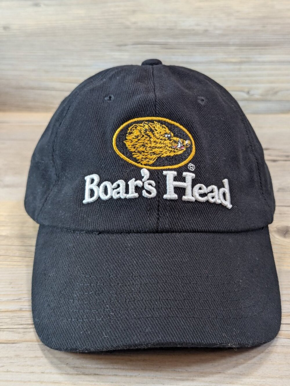 Boar's Head Embroidered Logo Black Hat W/ Metal Embossed Clip GSE Goldenstitches